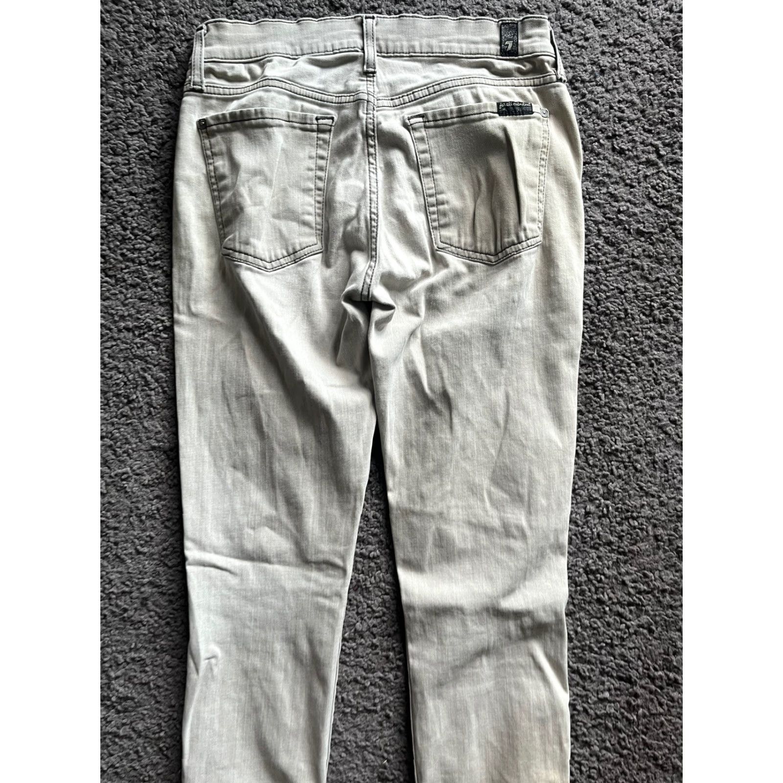 7 For All Mankind 7 For All Mankind pants Women 27 The Skinny Low Rise Gray Solid Size 27" / US 4 / IT 40 - 2 Thumbnail