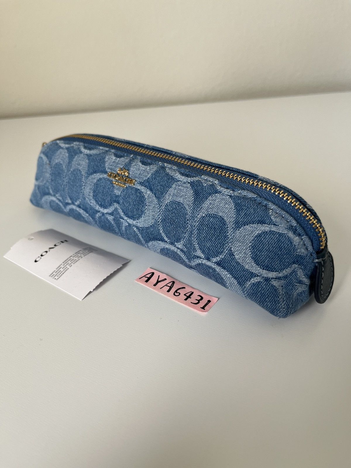 Coach Coach Pencil Case In Signature Denim Size ONE SIZE - 1 Thumbnail