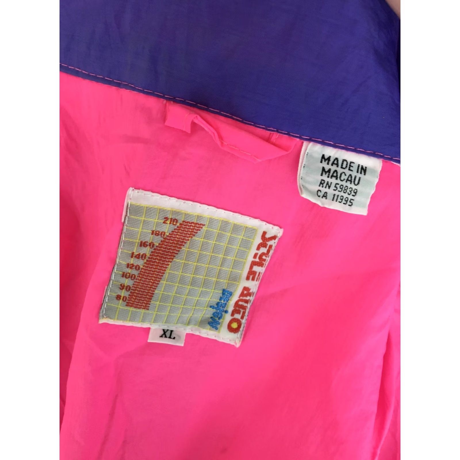 Vintage VINTAGE Windbreaker Style Auto Design NEON PINK 80s Jacket Men XL Nylon Size US XL / EU 56 / 4 - 7 Thumbnail