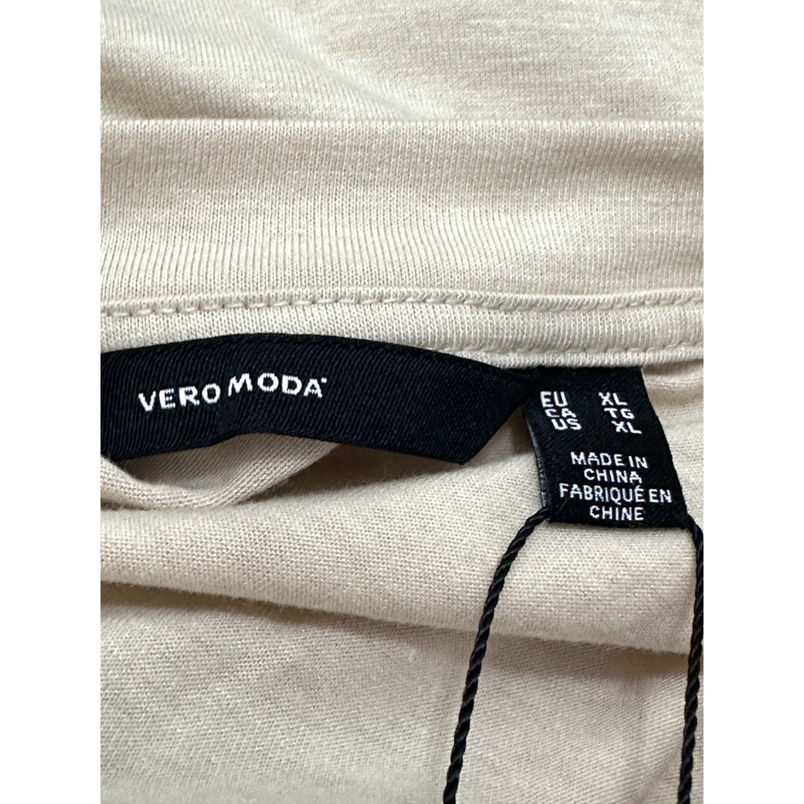Other Vero Moda Nelly Top Blouse Ruched Long Sleeve Beige XL NWT Size XL / US 12-14 / IT 48-50 - 9 Thumbnail