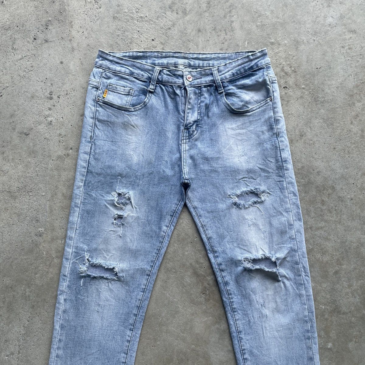 New Era × Stussy Stussy 556 Ripped Faded Jeans Distressed Pants W31 Size US 31 - 3 Thumbnail