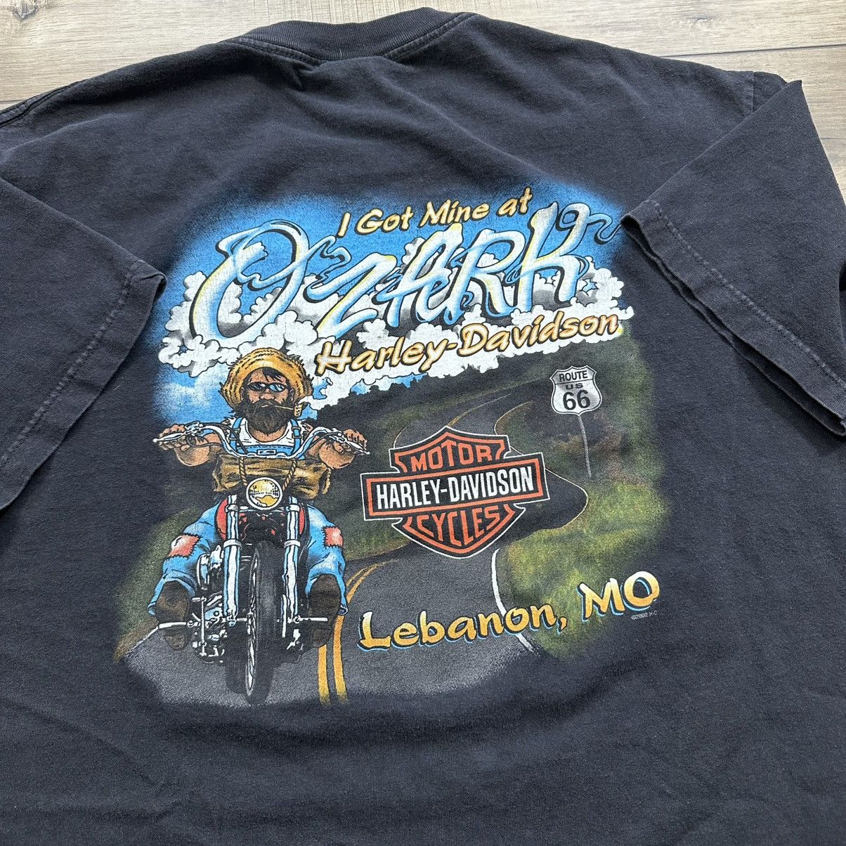 Harley Davidson Vintage 2002 Harley Davidson Black Biker Graphic Tee Size US XL / EU 56 / 4 - 6 Thumbnail