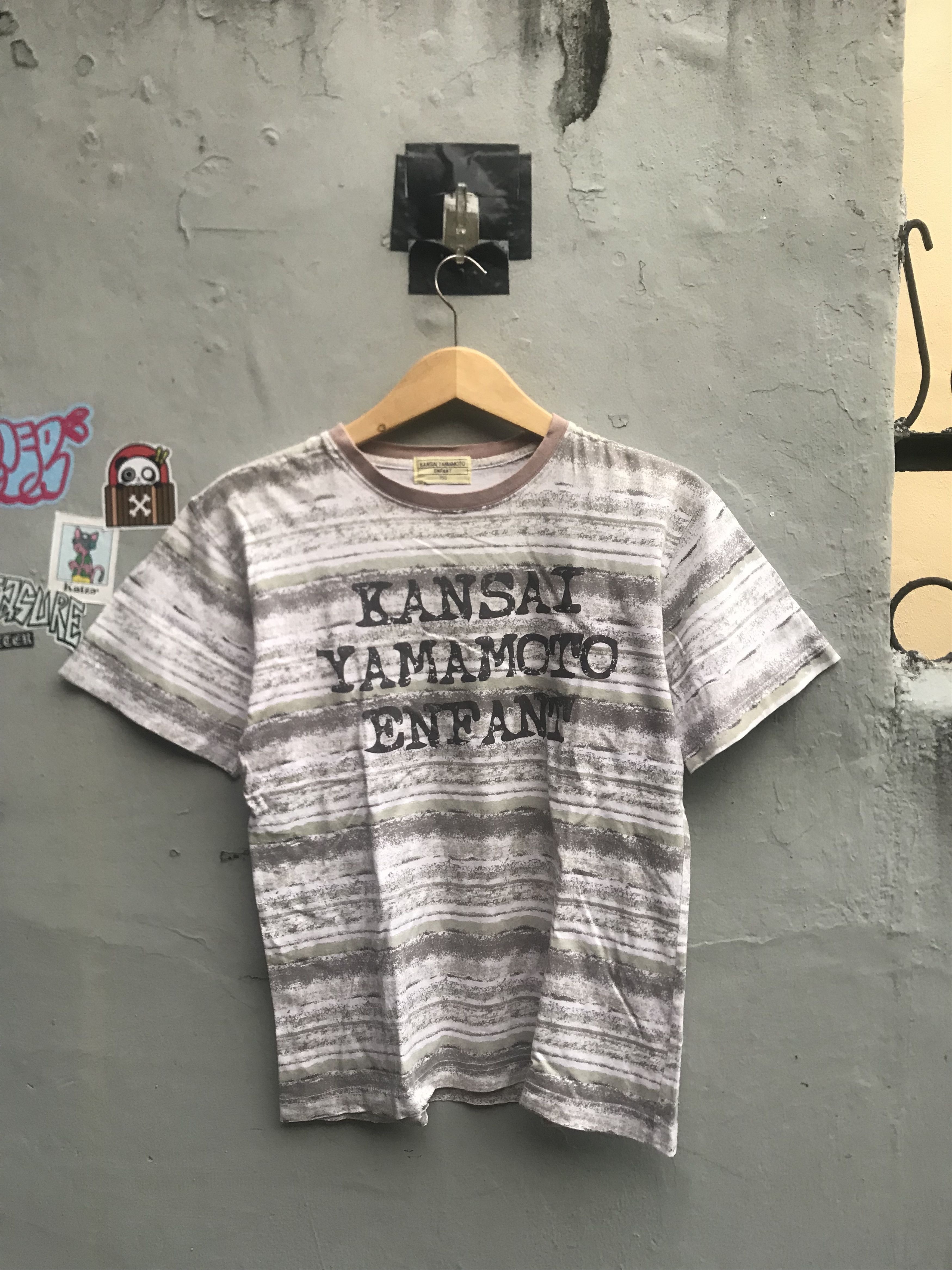 Japanese Brand Vintage Kansai Yamamoto Enfant Stripes Tshirt Size US M / EU 48-50 / 2 - 1 Thumbnail