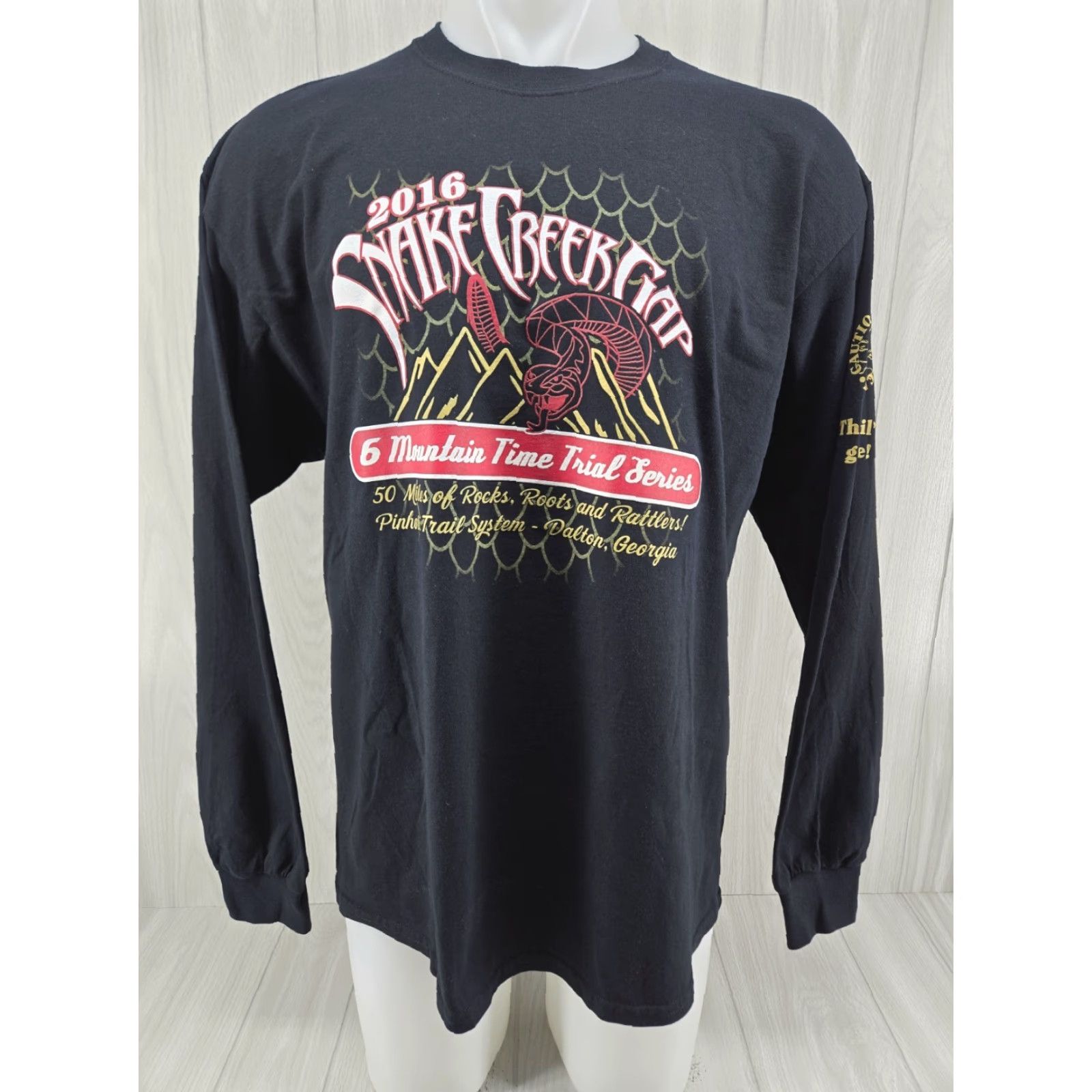 Gildan 12th Annual Snake Creek Gap 6 Mountain Time Trial Series Shirt XL Black Mens T-Shirt Long Sleeve Gildan Regular Size XL Size US XL / EU 56 / 4 - 2 Thumbnail