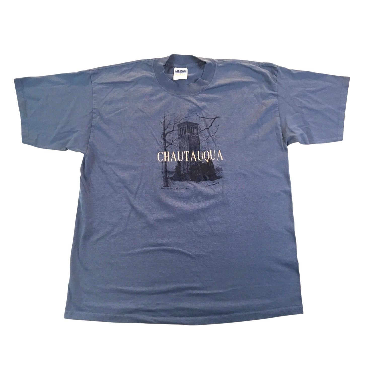 Gildan Chautauqua Miller Bell Tower T-Shirt Blue Lynn Campbell XL Size US XL / EU 56 / 4 - 1 Thumbnail