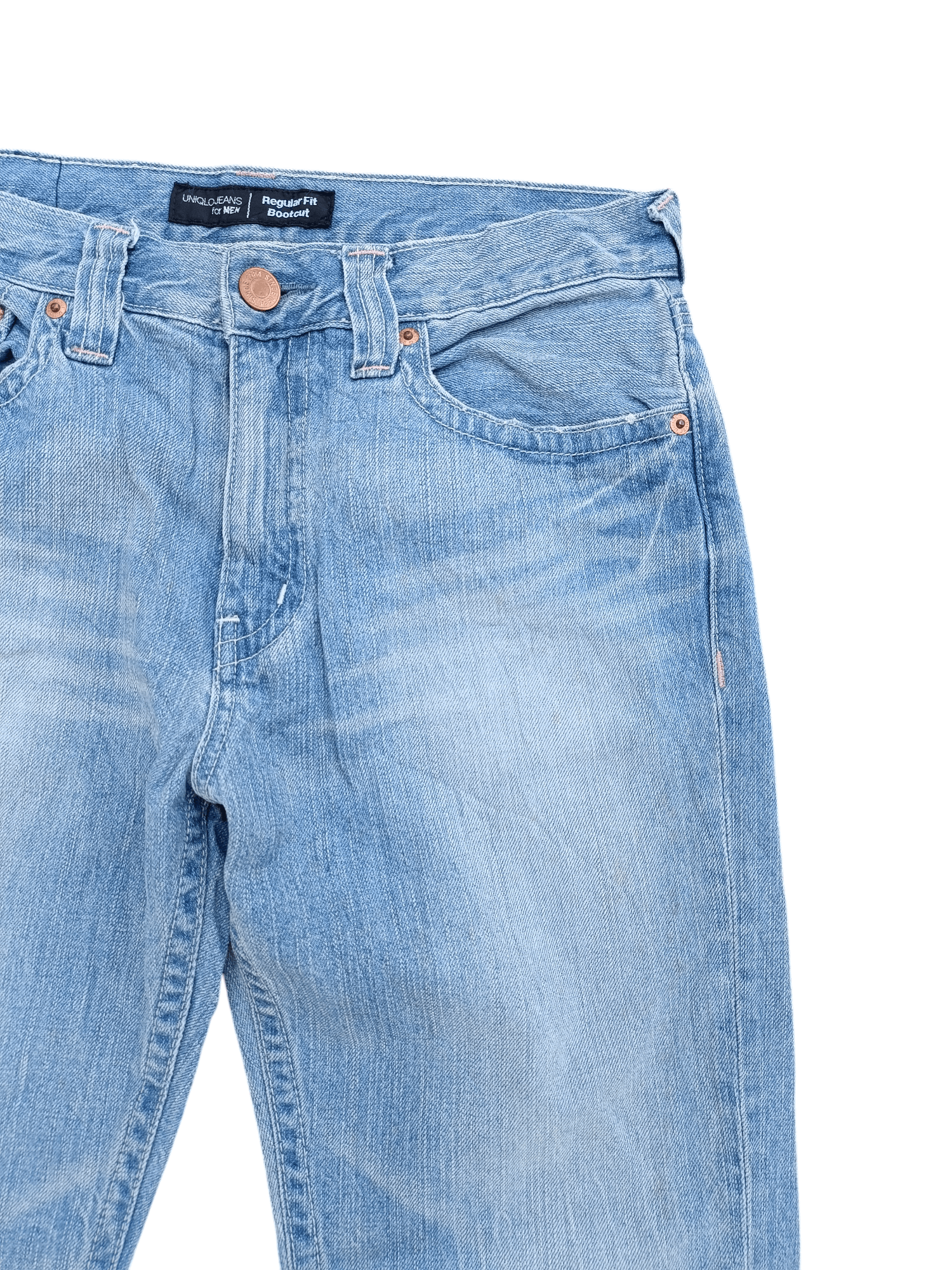 Japanese Brand 💥 Vintage 90s Style Uniqlo Washed Regular Fit Bootcut Jeans Size US 30 / EU 46 - 11 Thumbnail