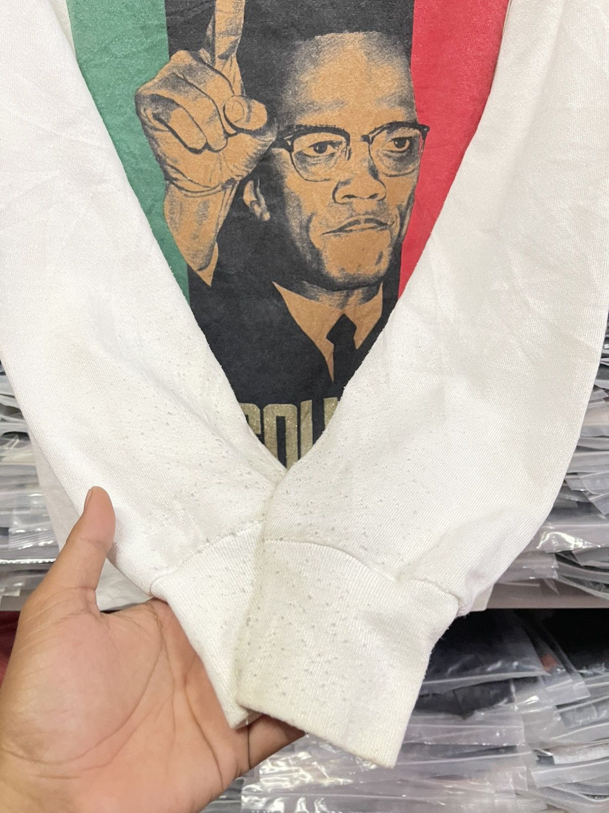 Vintage Vintage 90s Malcom X Sweatshirt🔥🔥🔥 Size US L / EU 52-54 / 3 - 4 Thumbnail