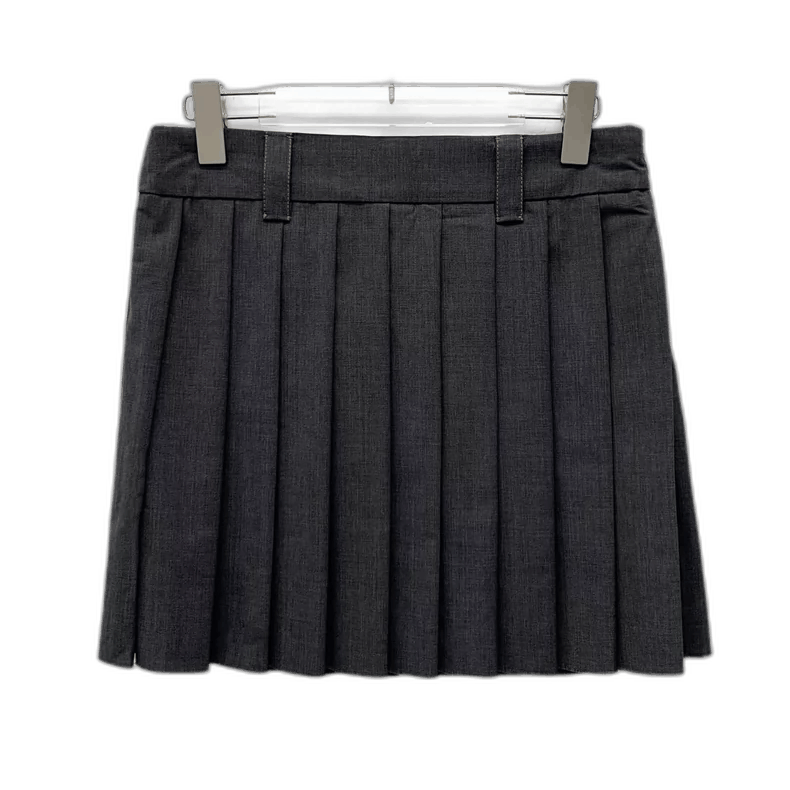 Miu Miu MiuMiu Dark Gray Pleated Wool Skirt Size 36" / US 14 / IT 50 - 1 Thumbnail
