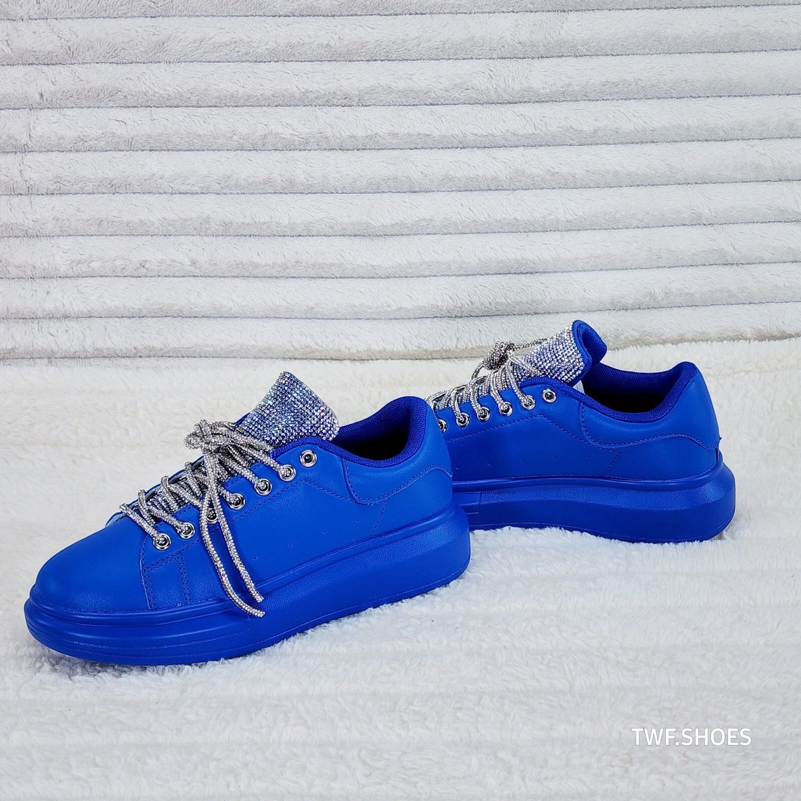 Other Comfy Cush 4 Brilliant Blue Rhinestone Fashion Sneakers Tenn Size US 7 / IT 37 - 4 Thumbnail