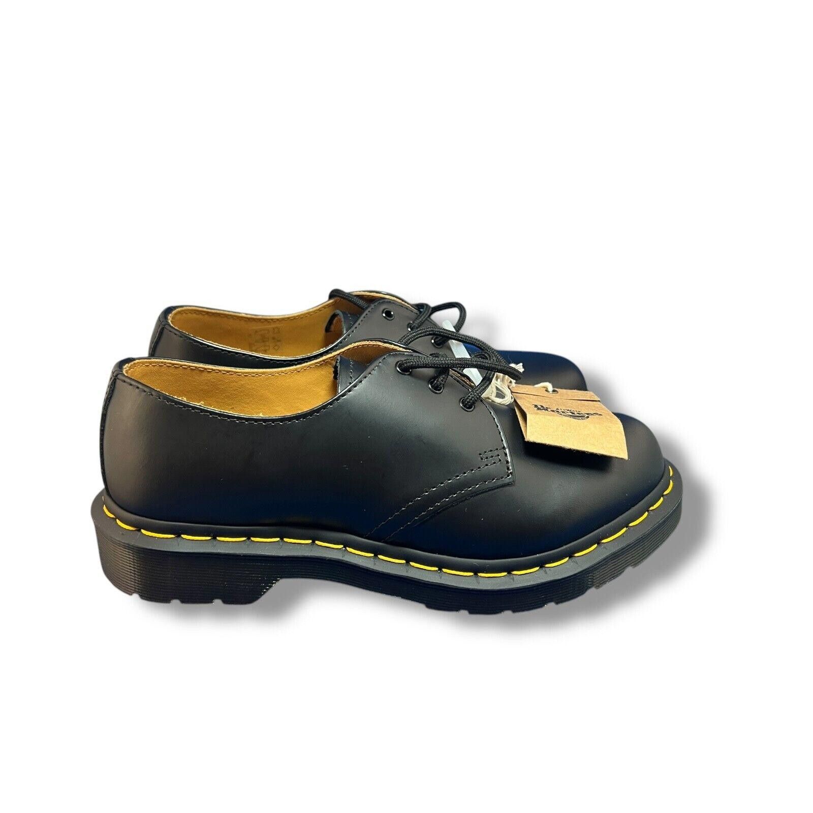 Dr. Martens Dr. Martens 1461 Smooth Leather Oxford Shoes Black Yellow Size US 8 / IT 38 - 1 Thumbnail