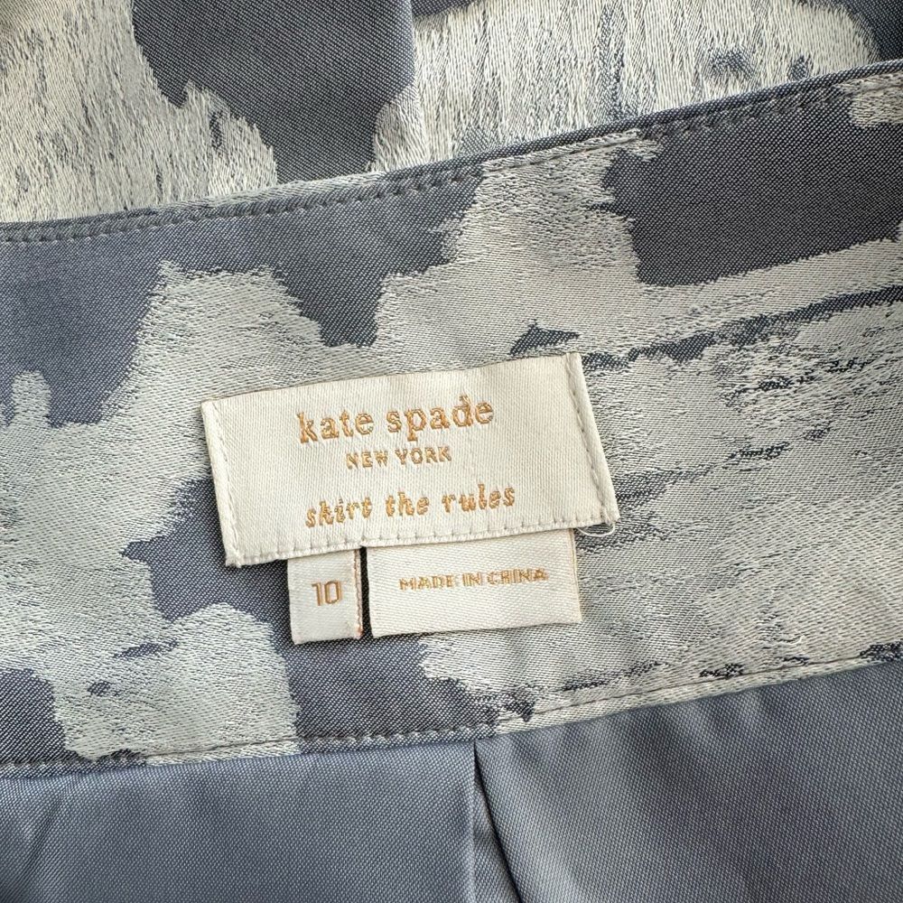Kate Spade Kate Spade SZ 10 grey printed a-line skirt Size 32" / US 10 / IT 46 - 6 Thumbnail