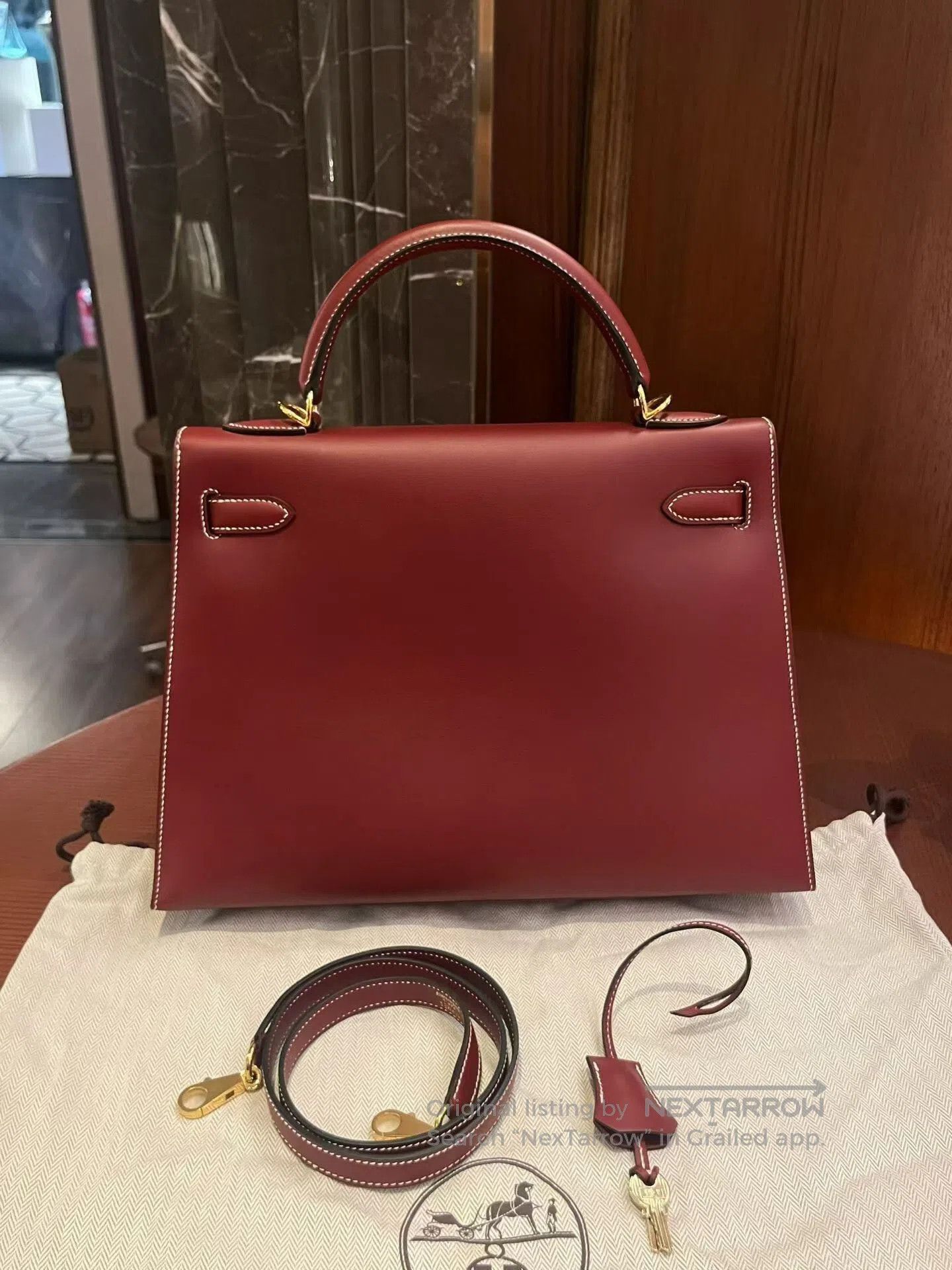 Hermes Hermes Kelly 32 Vintage Burgundy Handbag. Size ONE SIZE - 3 Thumbnail