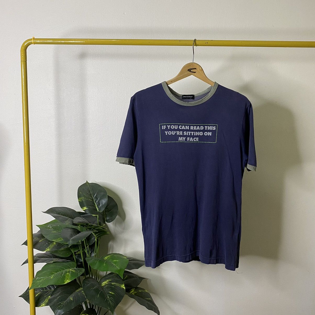 Boycott × Japanese Brand Boycott Humor Funny Wording Ringer Tee Size US M / EU 48-50 / 2 - 1 Thumbnail