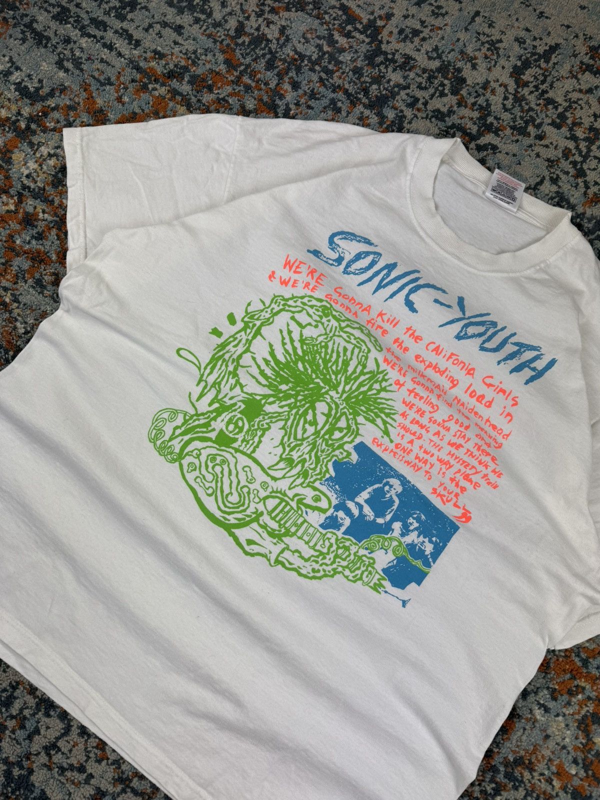 Band Tees × Vintage Rare Vintage 00s Sonic Youth express way to yr skull tee Size US XL / EU 56 / 4 - 3 Thumbnail