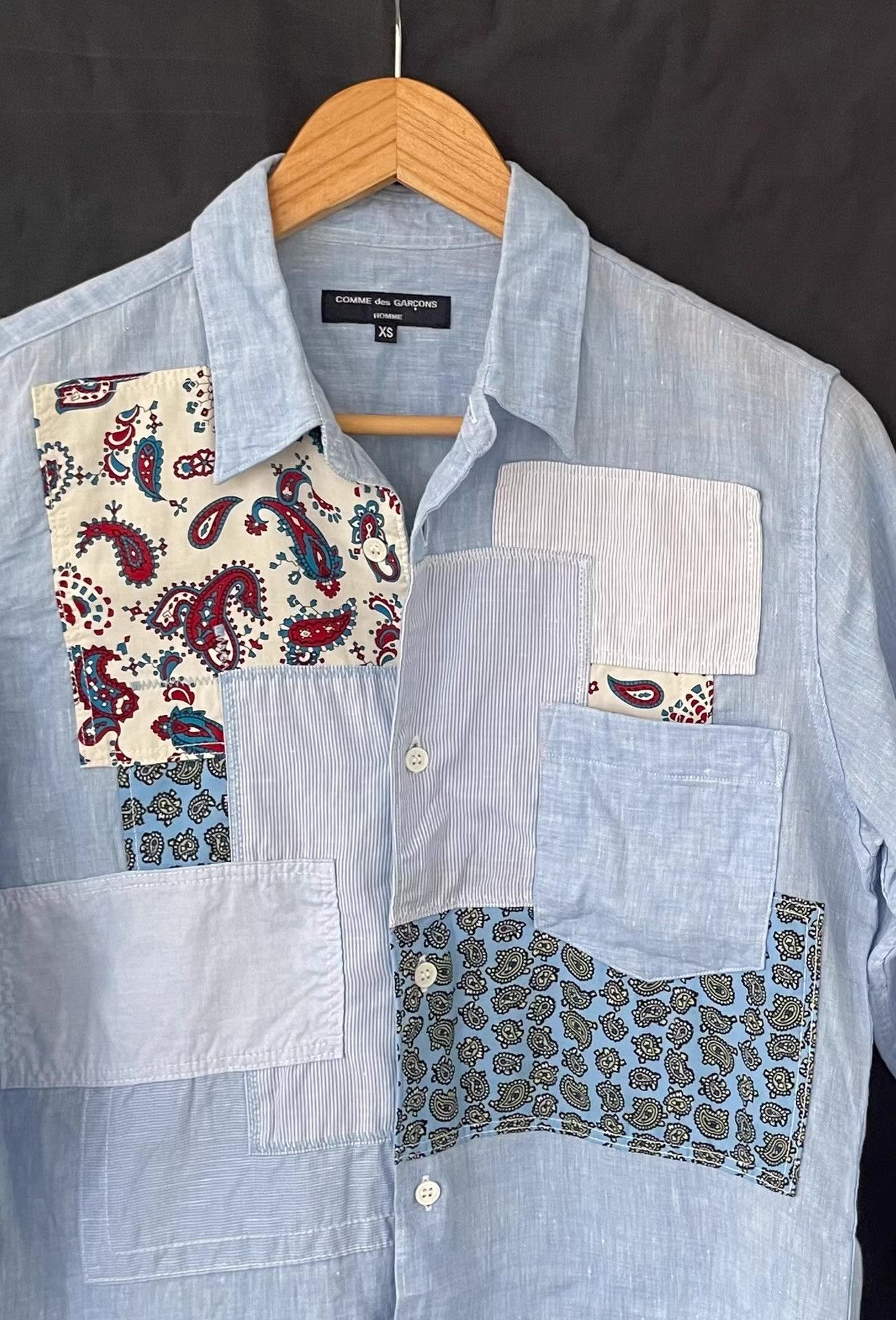 Comme des Garcons Comme des Garçons Homme Linen Patchwork Shirt Ｑ21 Size US XS / EU 42 / 0 - 4 Thumbnail