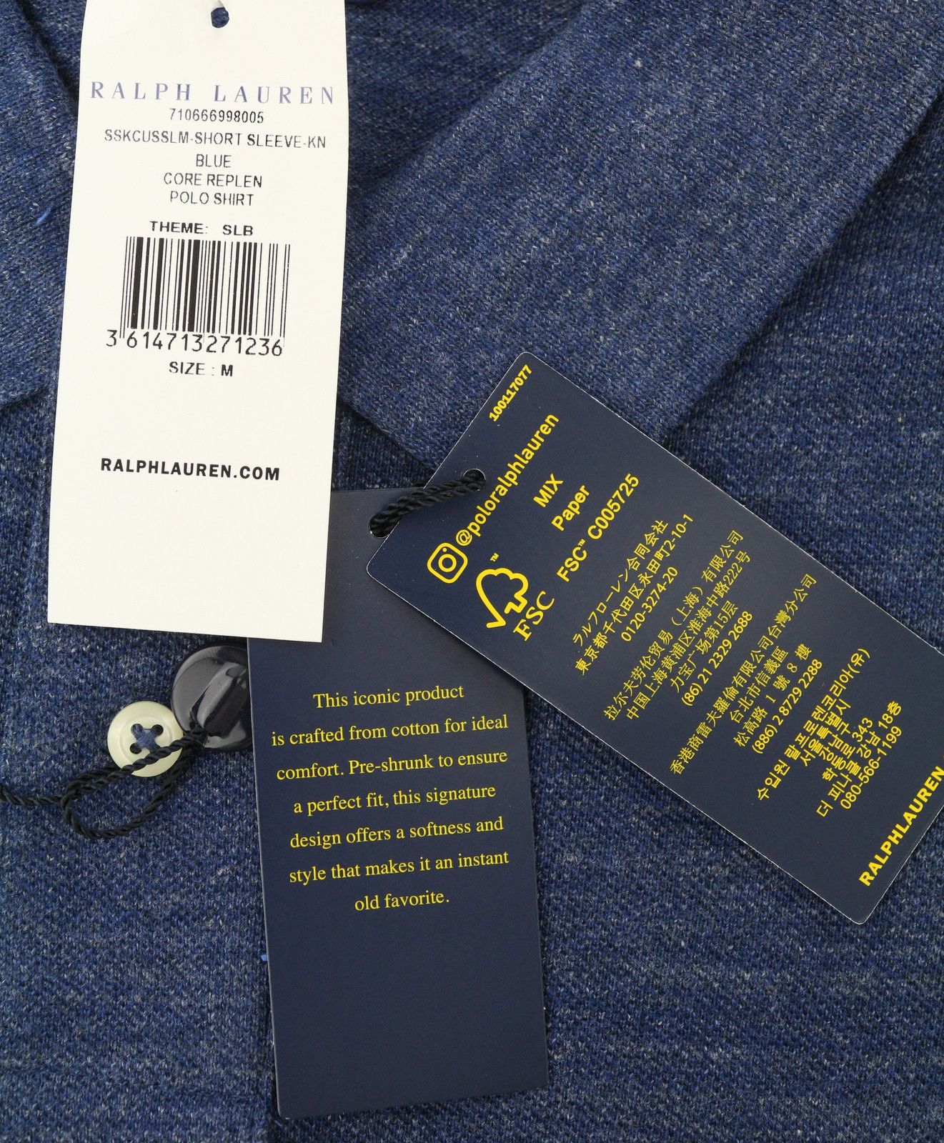 Ralph Lauren CUSTOM SLIM FIT M Melange Embroidered Logo 87908 Size US M / EU 48-50 / 2 - 9 Thumbnail