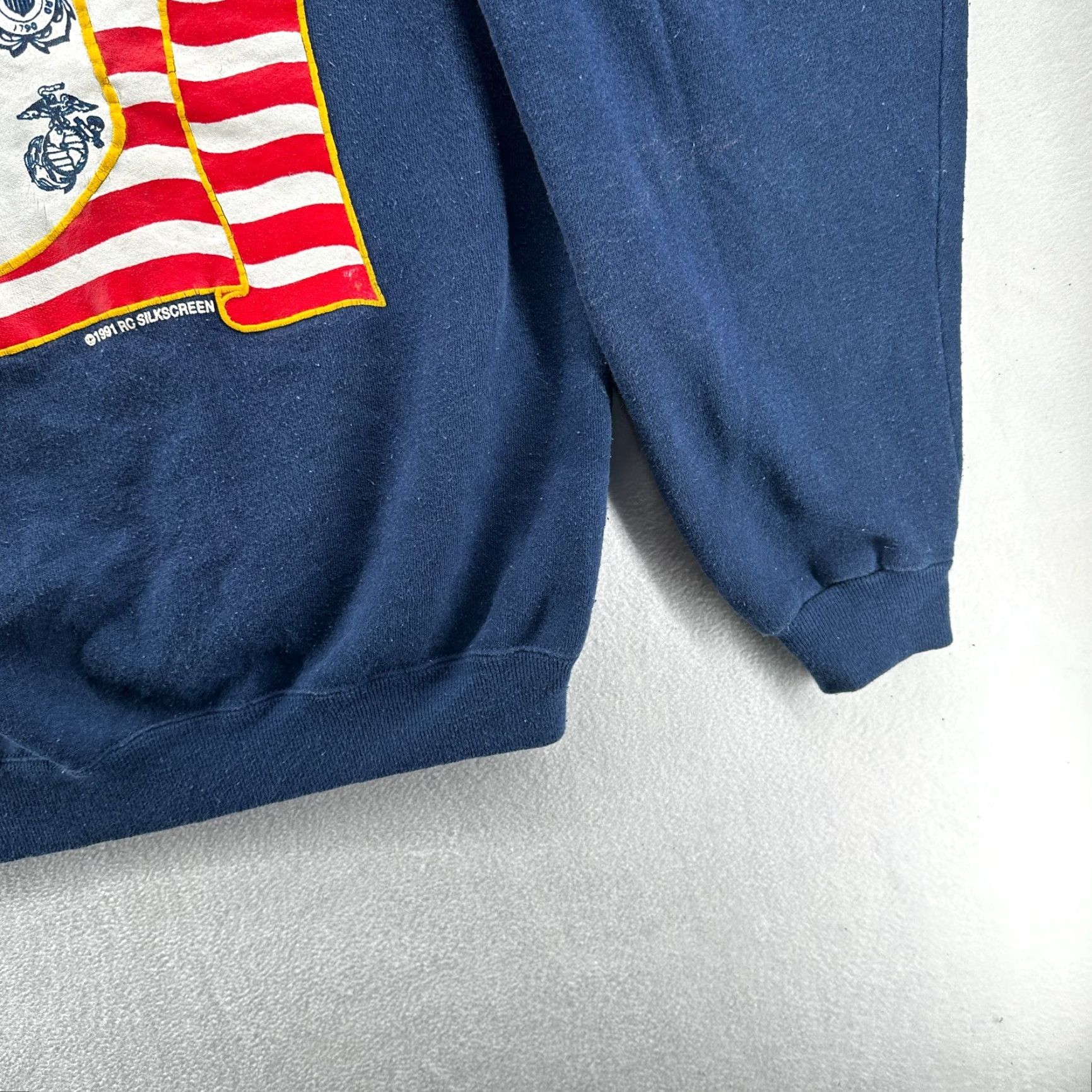 Hanes VINTAGE Hanes Sweatshirt Blue Mens 2XL Operation Desert Storm Support Our Troops Crew Neck Long Sleeve Pullover Graphic Print 90s Mens Size US XXL / EU 58 / 5 - 7 Thumbnail