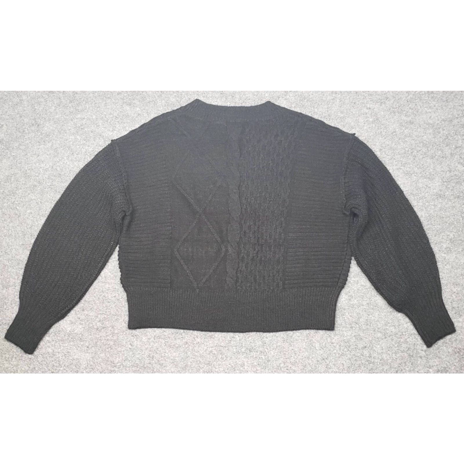 Vintage Rue21 Sweater Womens M Black Long Sleeve V Neck Multi-Knit Textured Pullover New Size M / US 6-8 / IT 42-44 - 7 Thumbnail
