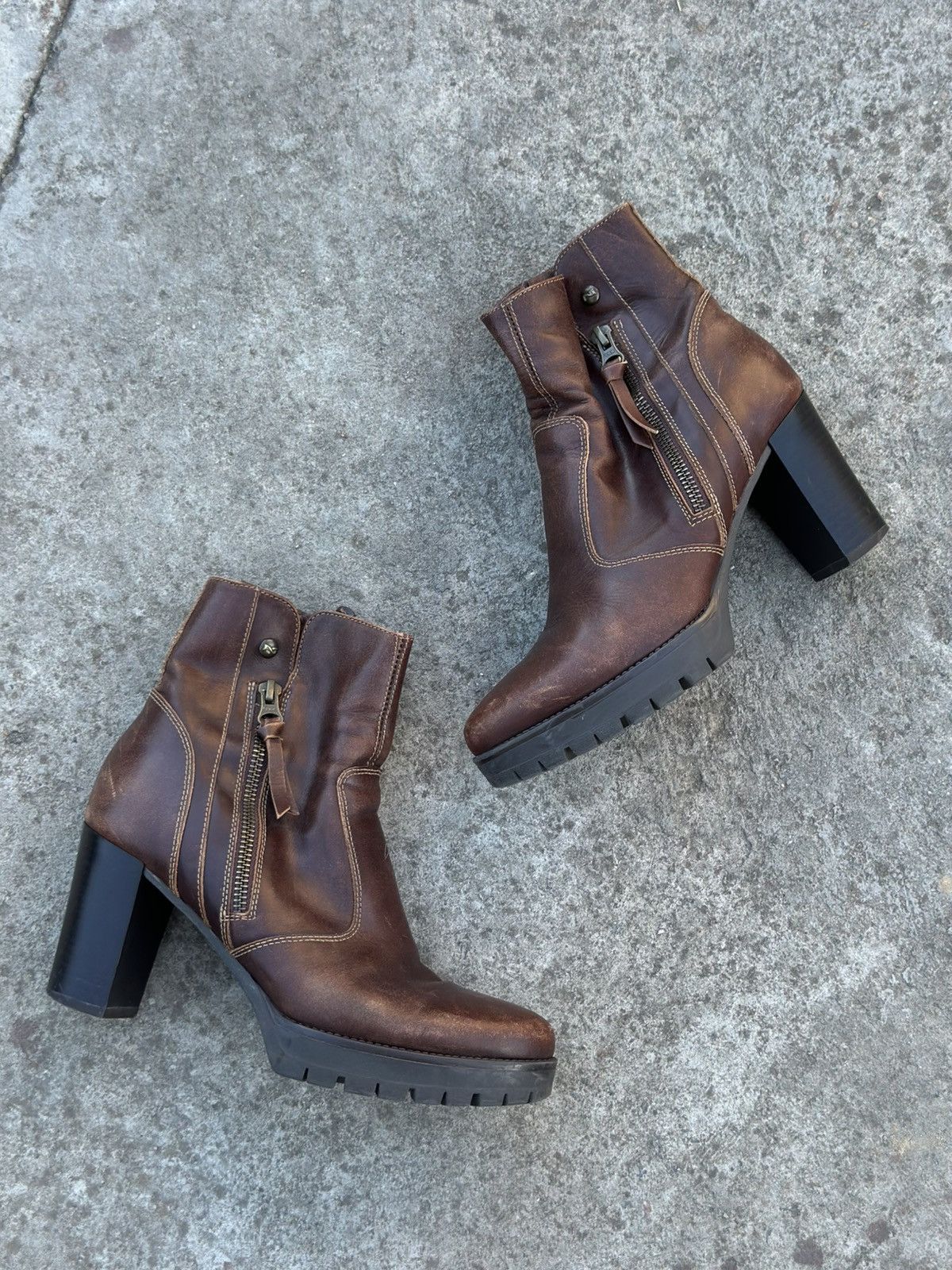 Japanese Brand × Leather Vintage Japanese Style Heels Leather Boots Nero Giardini Y2K Size US 8 / IT 38 - 1 Thumbnail
