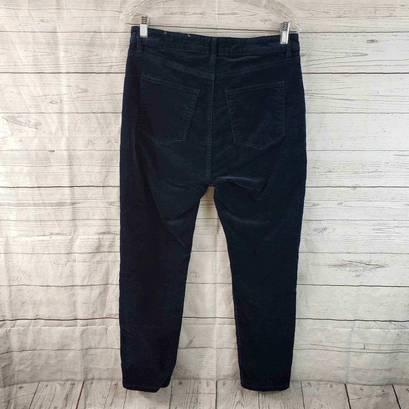 Ann Taylor VINTAGE? No. Ann Taylor LOFT Womens High Rise Velvet Skinny Cropped Pants Sz 10P Blue Size 32" / US 10 / IT 46 - 3 Thumbnail