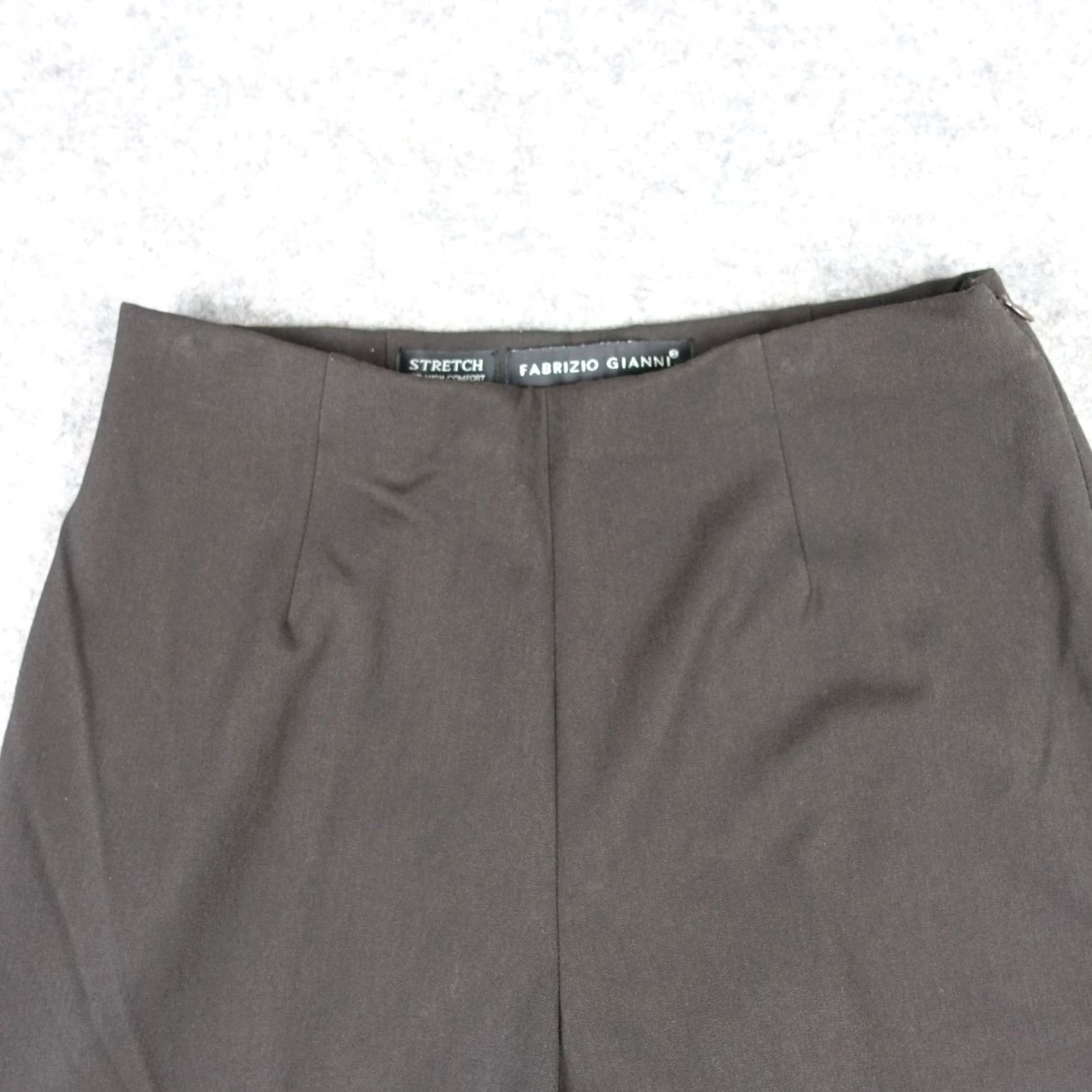 Vintage FABRIZIO GIANNI Pants Womens 8 Brown Stretch Tapered Dress Side Zip Made USA Shirt? Size 30" / US 8 / IT 44 - 3 Thumbnail
