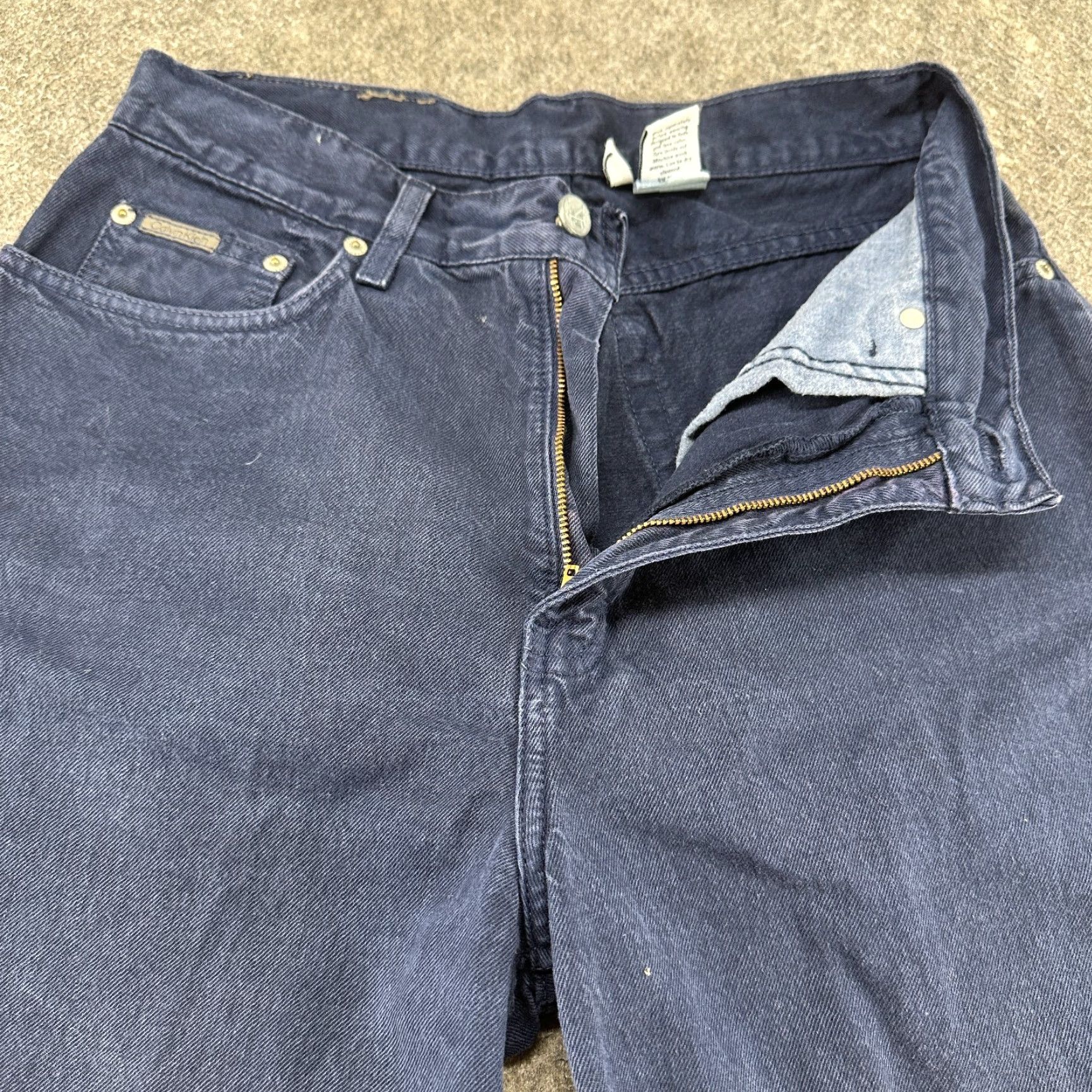 Calvin Klein Calvin Klein Jeans Womens 12 Blue Navy Relaxed Tapered Mom Dark Wash Denim 90s Jeans Womens 12 Blue Navy Relaxed Tapered Denim 90s CK Jeans Women 12 Size 29" - 2 Thumbnail