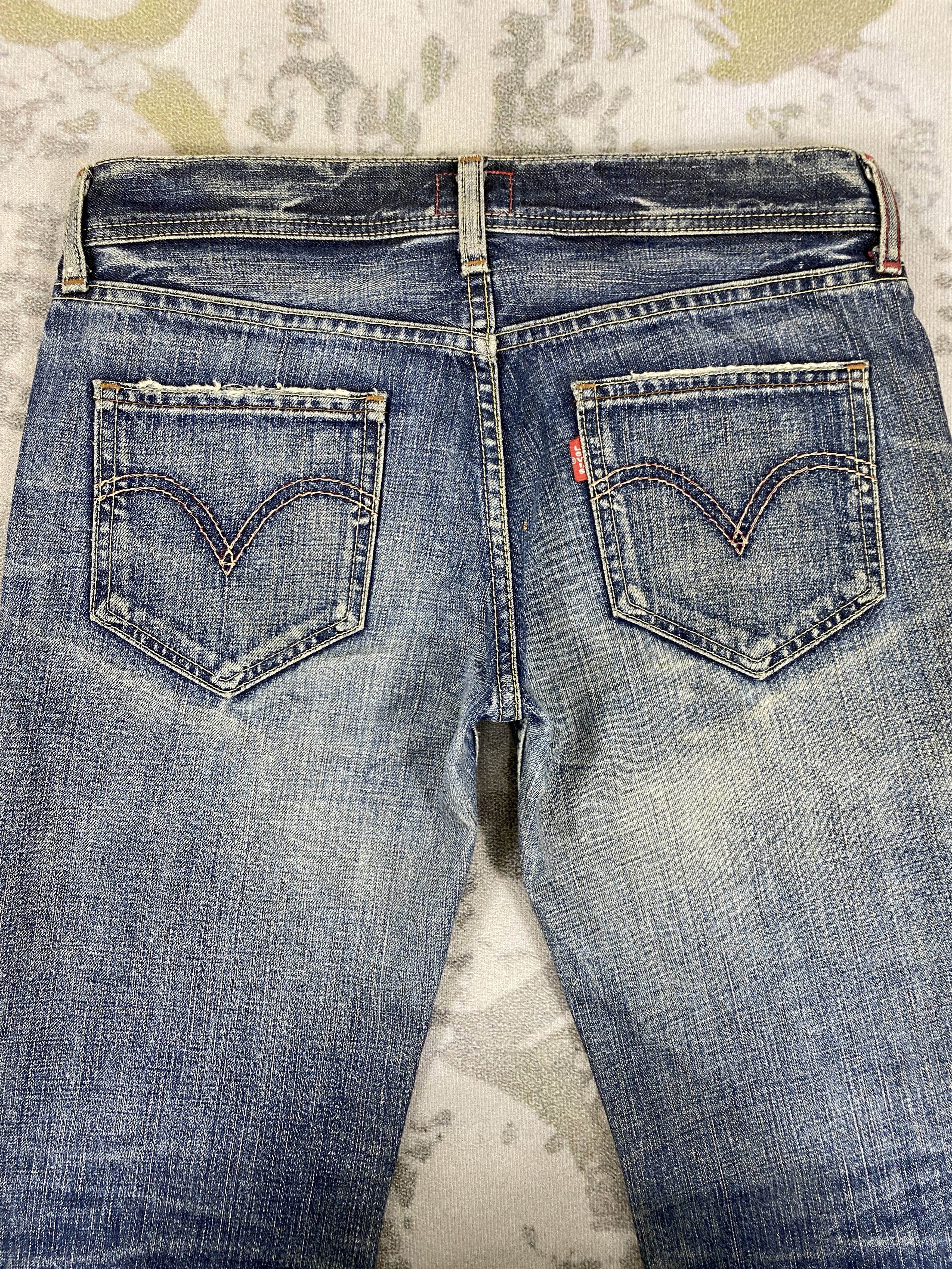 Japanese Brand Faded Blue Vintage Levi's Redloop Flare 31x28 Denim- JN3518 Size US 31 - 4 Thumbnail