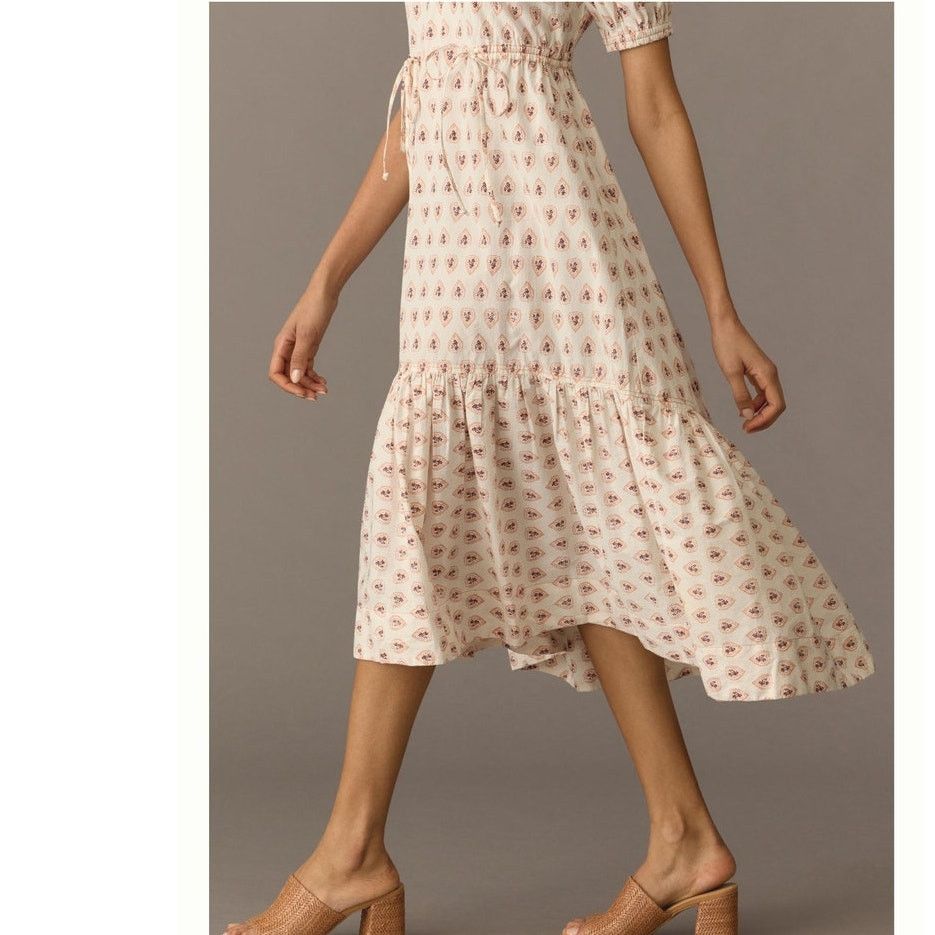 Anthropologie New By Anthropologie Printed Puff-Sleeve Dress $160 X-SMALL Size XS / US 0-2 / IT 36-38 - 4 Thumbnail