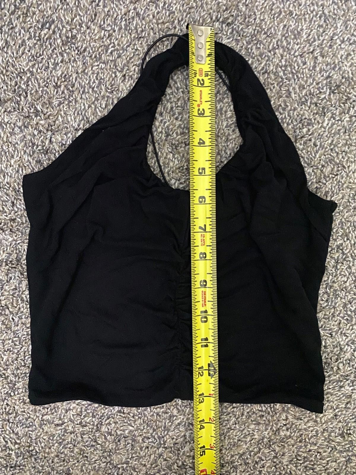 Asos ASOS DESIGN Double Layer Ruched Front Crop Top (US 4) Size S / US 4 / IT 40 - 7 Thumbnail