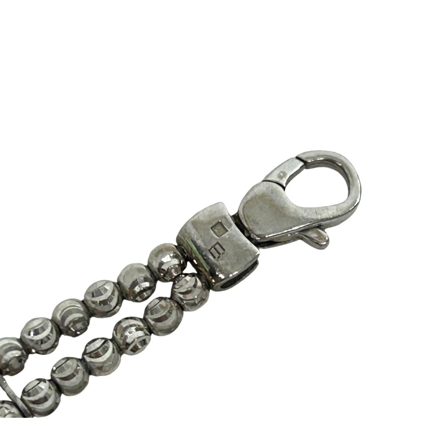Other Bracelet 925 Sterling Silver Black Faceted Beads Italy Vtg 7 Size ONE SIZE - 9 Thumbnail