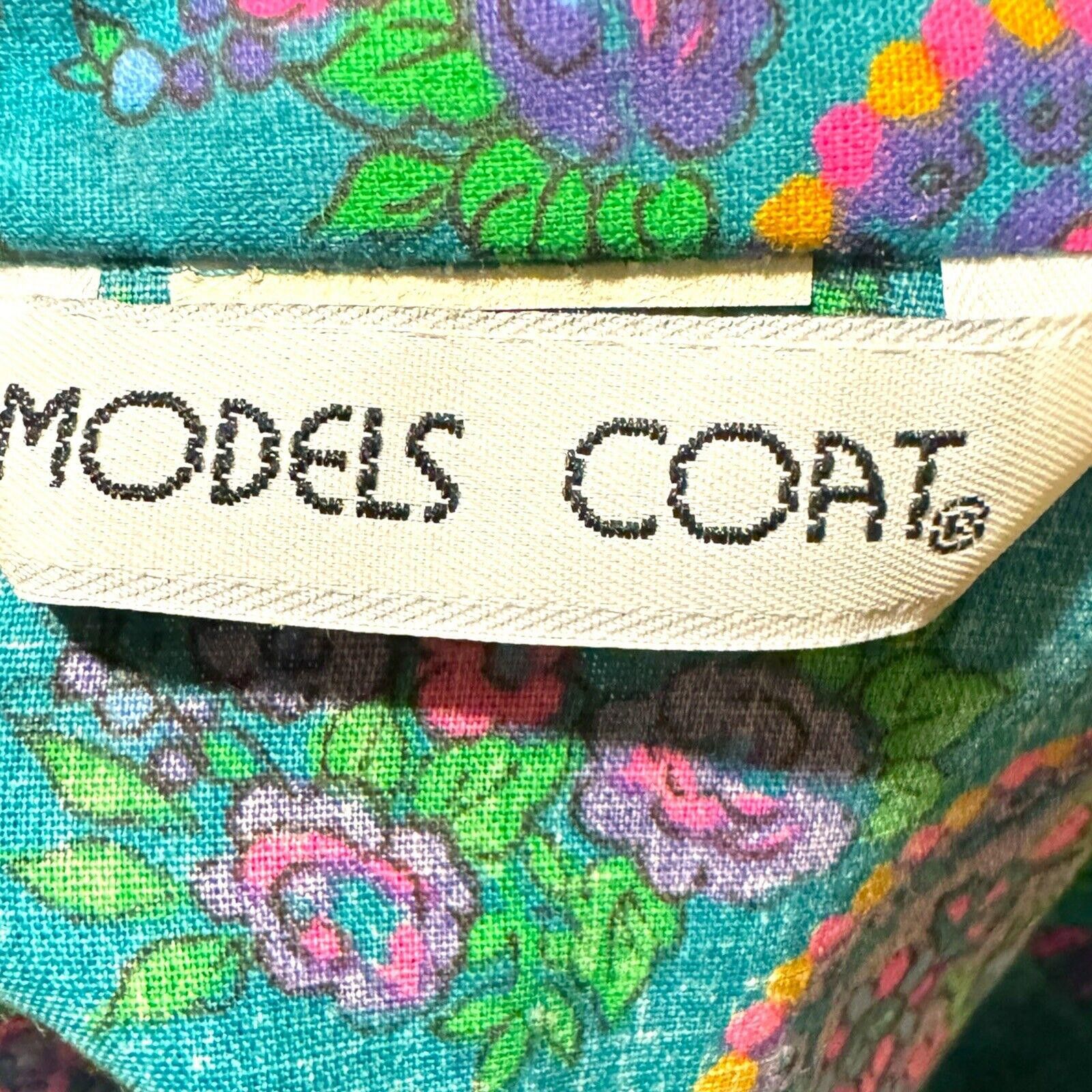 Designer Vintage Teal Paisley Print Snap Models Coat XL Frost Bros Size ONE SIZE - 6 Thumbnail