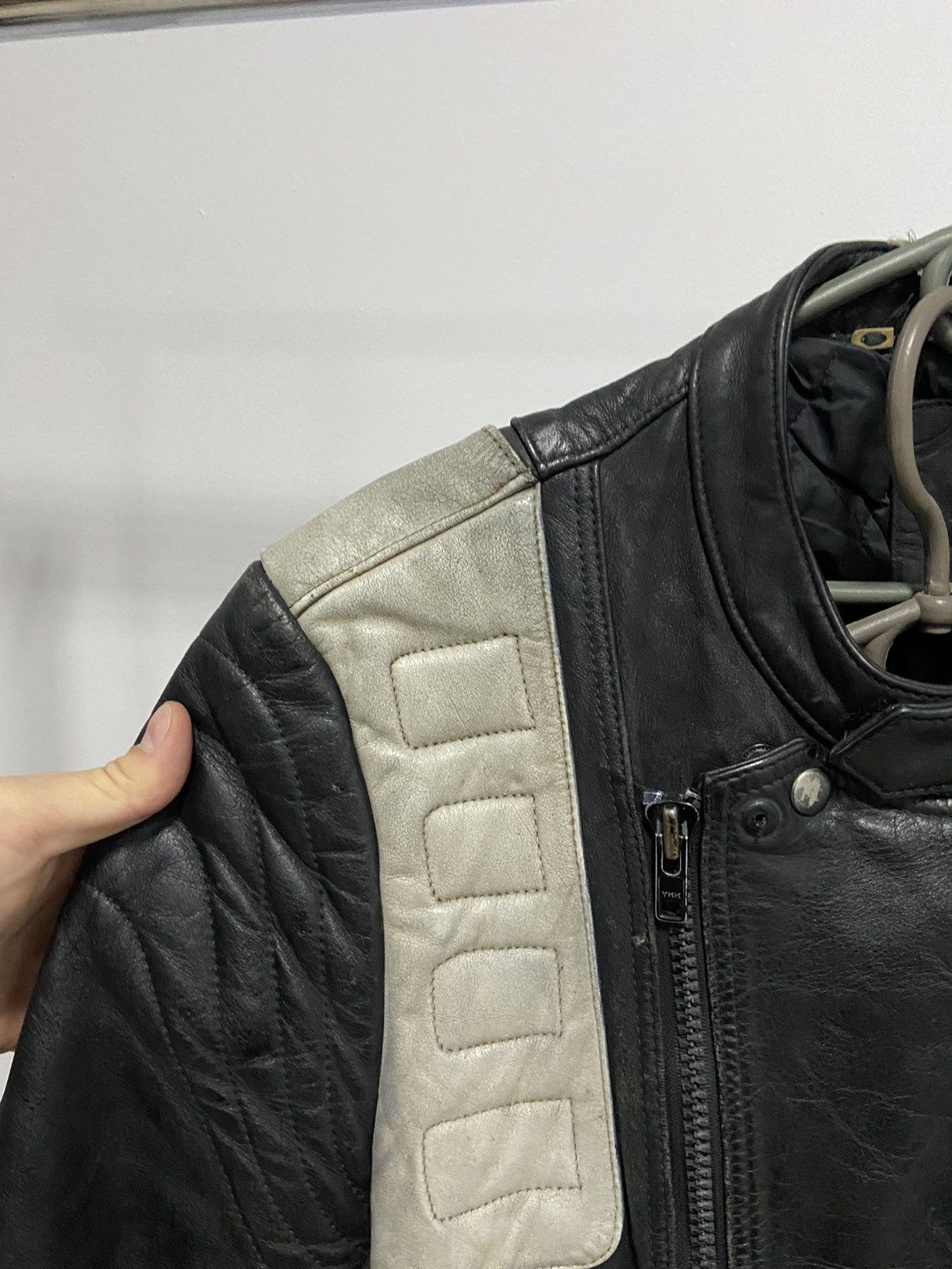Vintage Racing moto leather jacket vintage zip biker motorcycle Size US M / EU 48-50 / 2 - 10 Thumbnail
