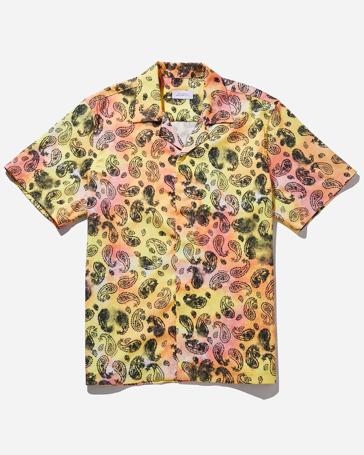 image of Saturdays New York City Saturdays Nyc Paisley Short Sleeve Shirt in Yellow, Men's (Size Large)