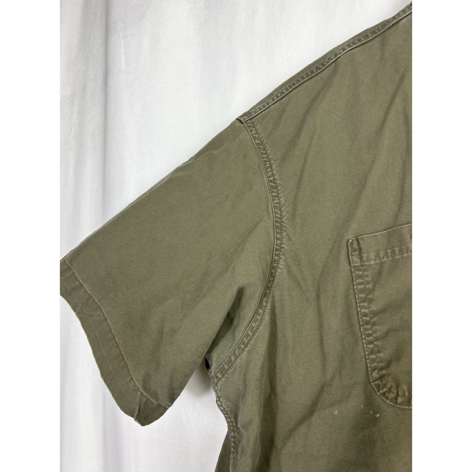 Carhartt VINTAGE Carhartt Mens 2XL Short Sleeve Button-Down Shirt Cotton Green Stains Shirt Mens 2XL Green Cotton Vintage Carhartt Size US XXL / EU 58 / 5 - 2 Thumbnail