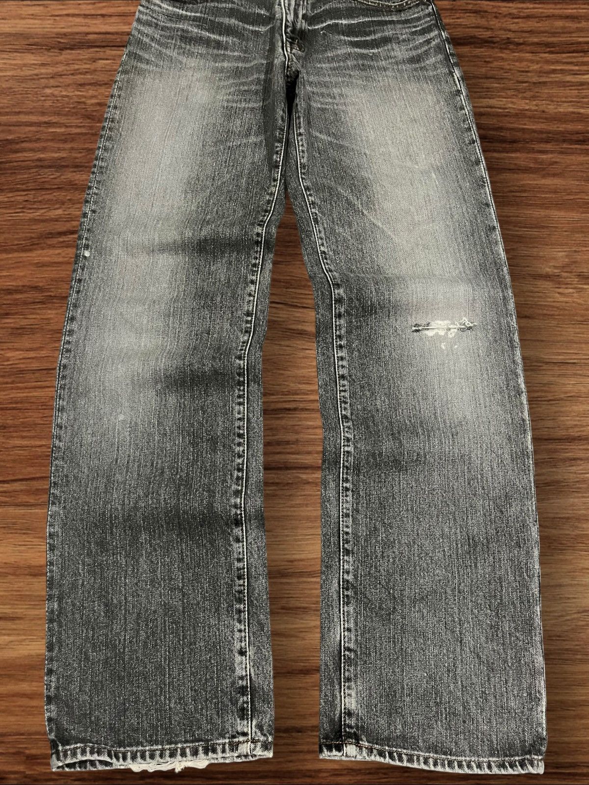 Japanese Brand ⚡️Distressed⚡️Vintage Japanese Brand GL Heart Black Faded Jean Size US 28 / EU 44 - 8 Thumbnail