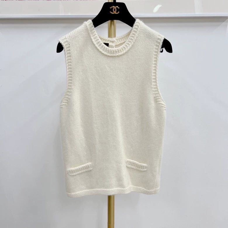 Loro Piana LORO PIANA White knitted vest Size S / US 4 / IT 40 - 1 Thumbnail
