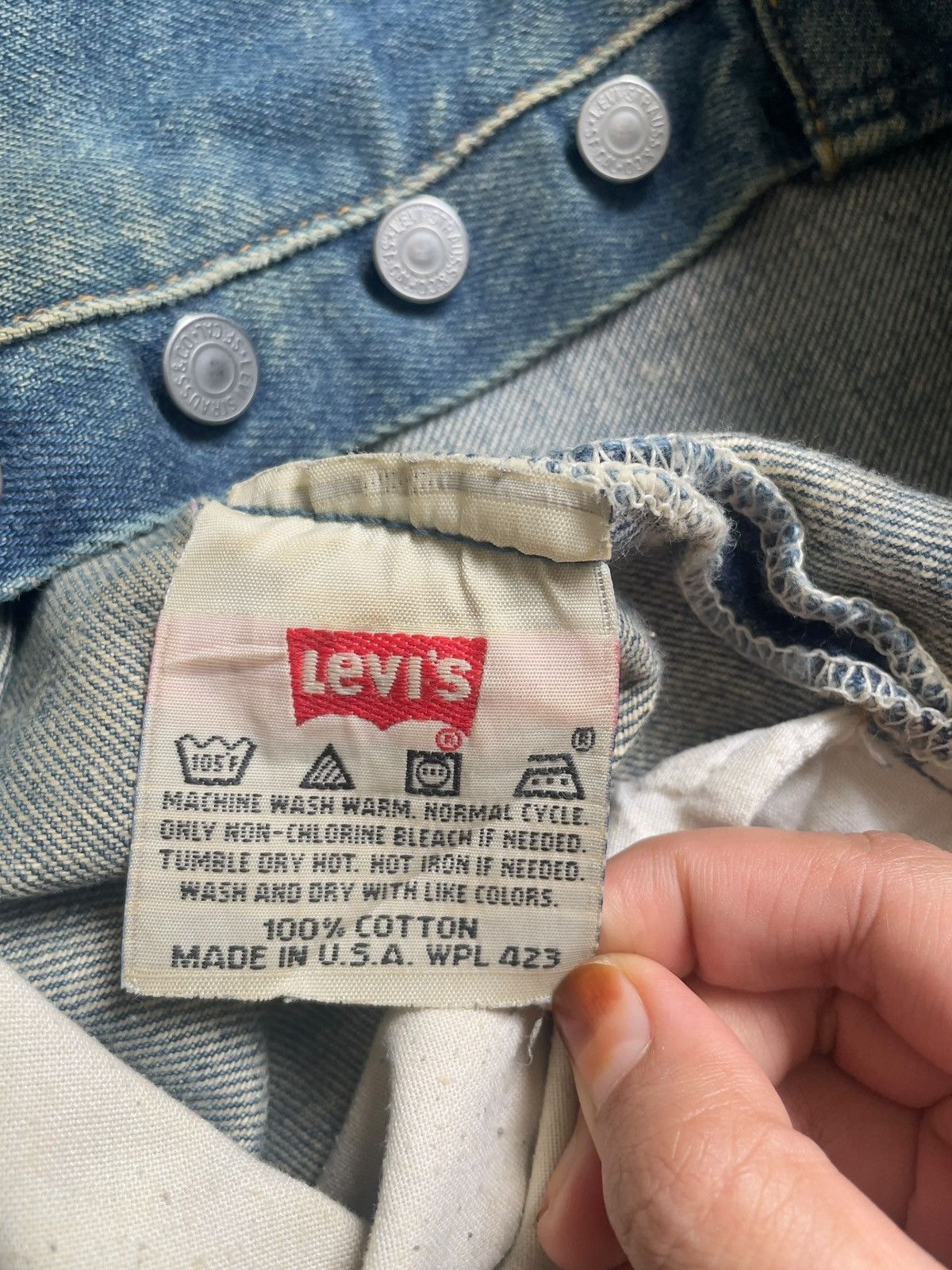 Levi's Vintage 90s Levis 501 Mud Wash Distressed Loose Jeans Size US 31 - 10 Thumbnail