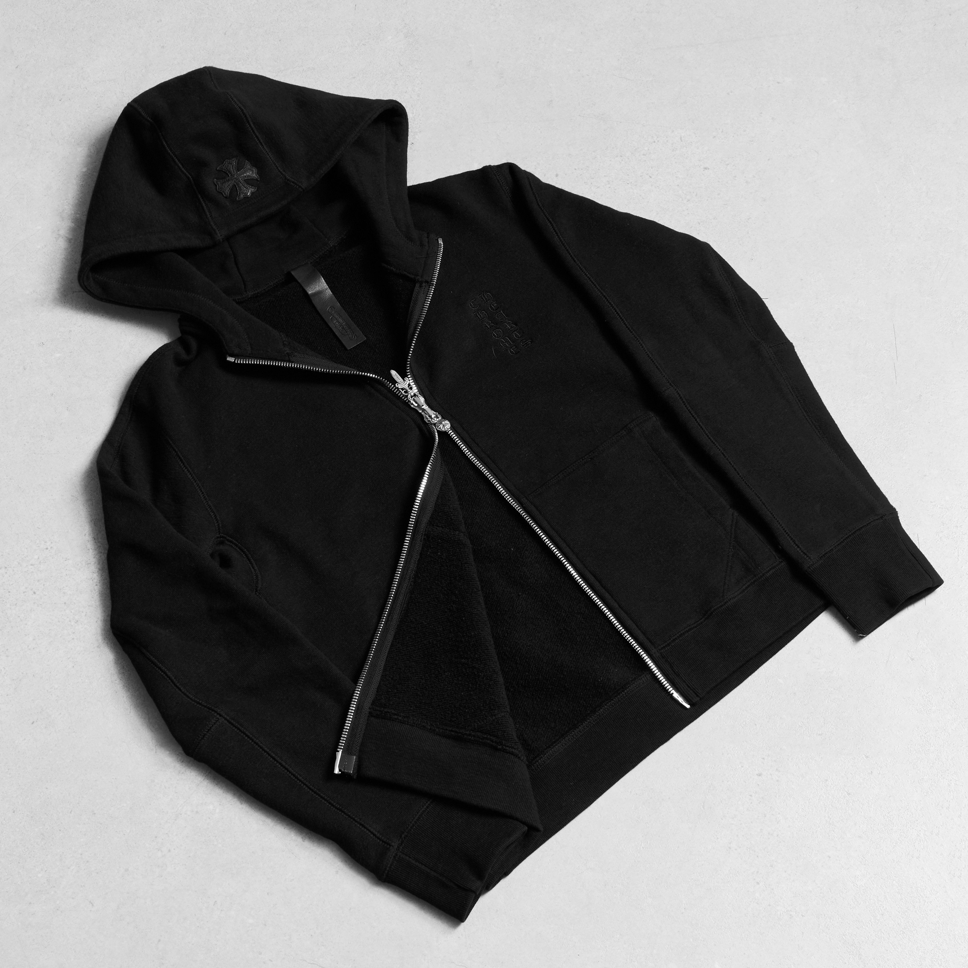Chrome Hearts CHROME HEARTS Double Zip Black Leather Plus Patchwork Terry Size US S / EU 44-46 / 1 - 1 Thumbnail