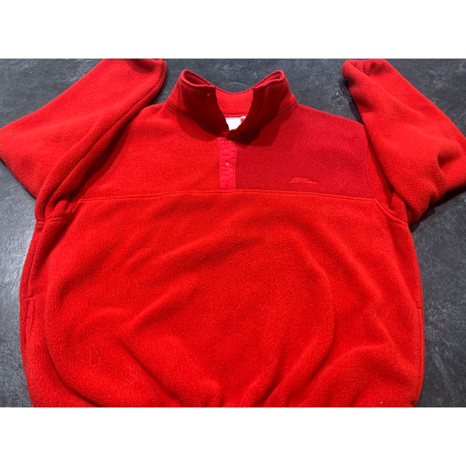 Vintage VINTAGE L.L. Bean 90s Fleece Pullover Sweater Red XL Mens Size US XL / EU 56 / 4 - 2 Thumbnail