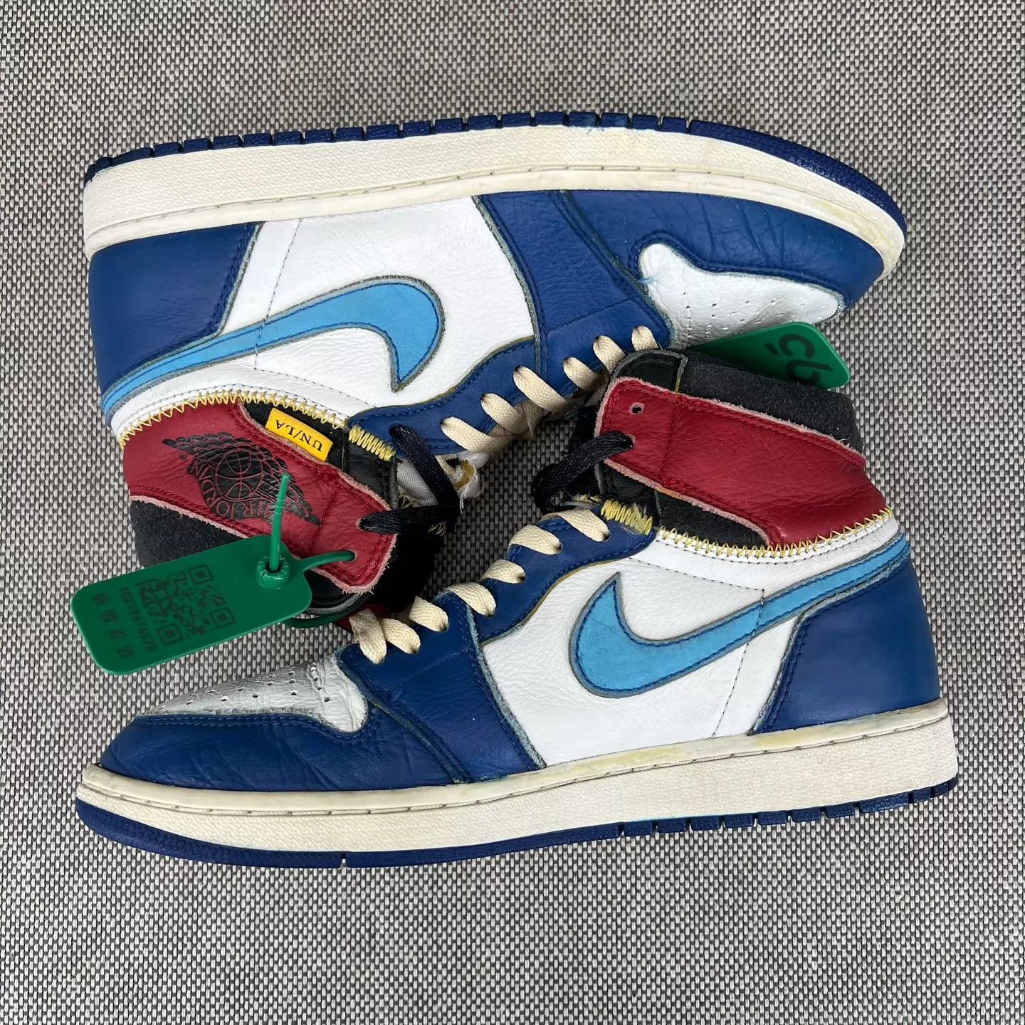 Nike Air Jordan 1 Union Blue 42.5 Boxed Repaired Heel Size US 9 / EU 42 - 3 Thumbnail