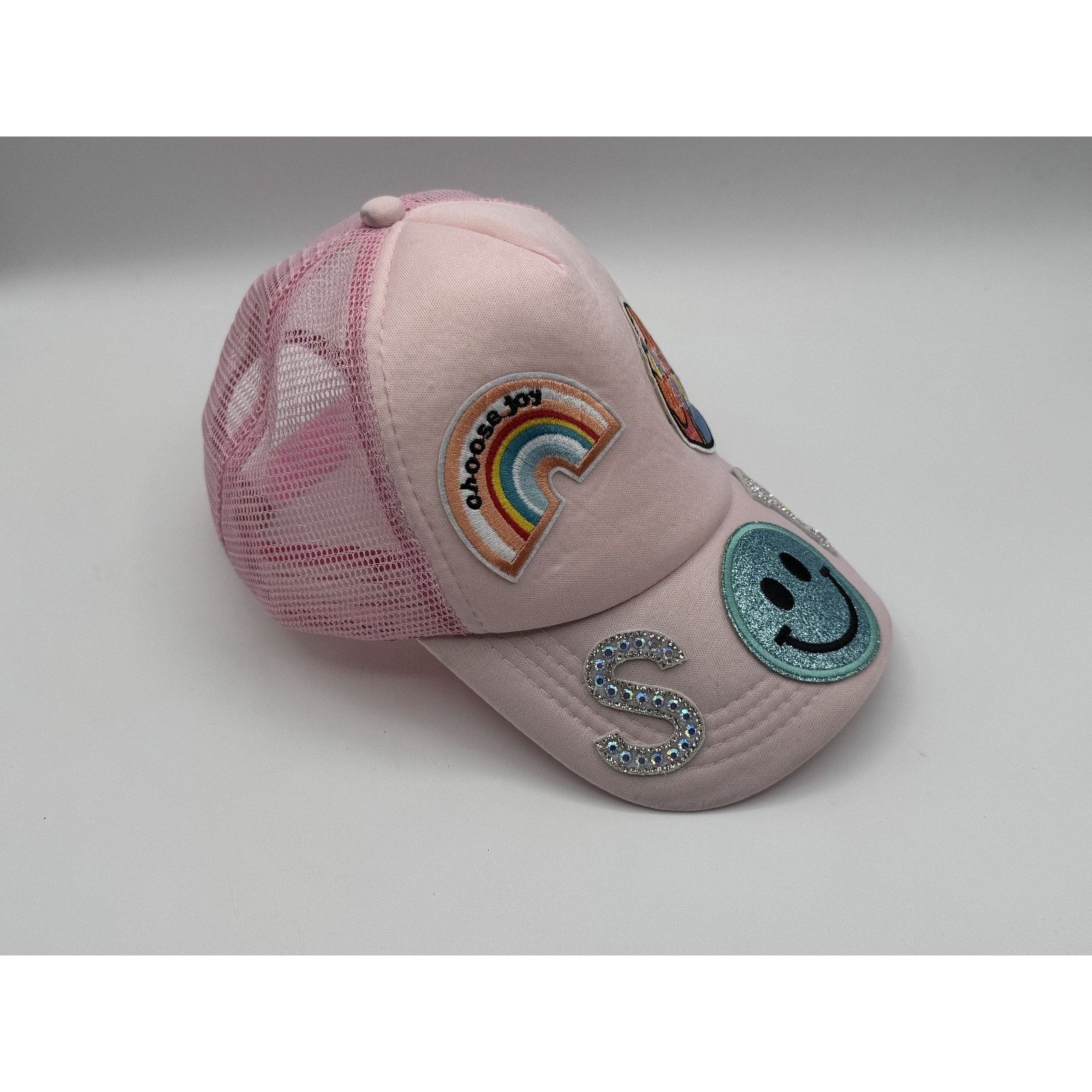 Other Smiley Happy Face Mesh Pink Choose Joy & Happy SOP Trucker Size ONE SIZE - 2 Thumbnail