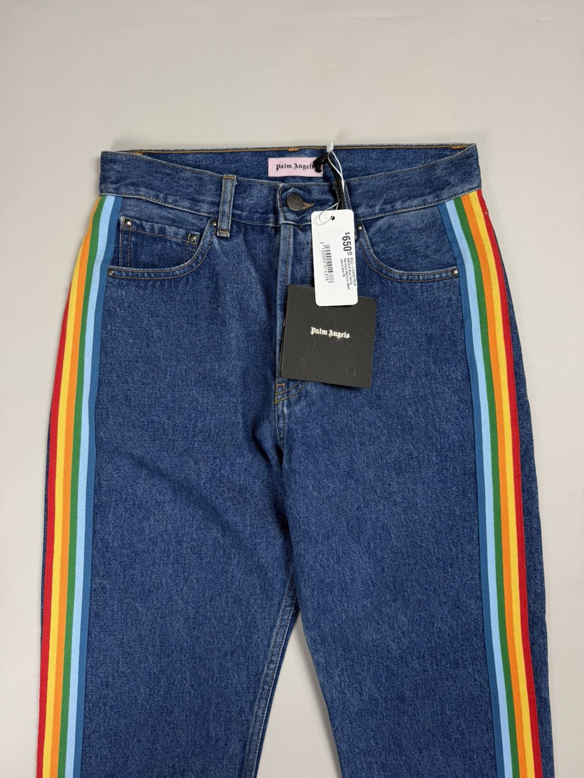 Palm Angels BNWT! Palm Angels Blue Denim Rainbow Medium Wash Jeans Pants Size 28" / US 6 / IT 42 - 5 Thumbnail