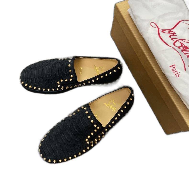 Christian Louboutin Christian Louboutin Black Studded Spike Slip-Ons Size US 8 / IT 38 - 1 Thumbnail
