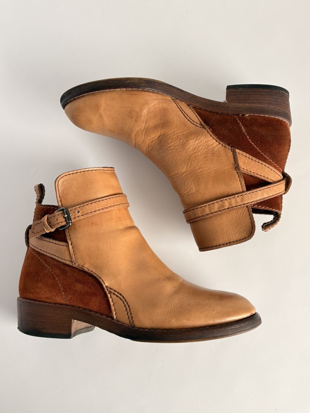 Acne Studios Acne Studios Rust Leather Suede Ankle Boots Western Biker Size US 9 / IT 39 - 1 Thumbnail