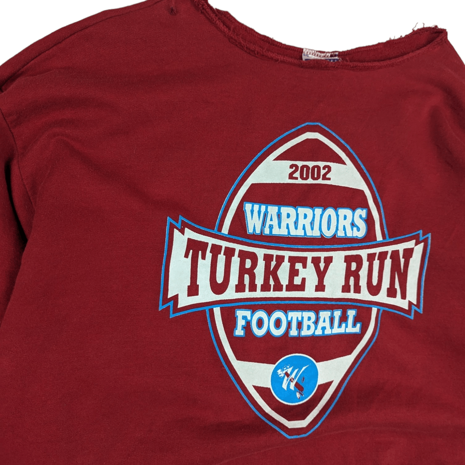 Vintage 2002 WARRIORS FOOTBALL Turkey Run High School Sweatshirt Size US L / EU 52-54 / 3 - 5 Thumbnail