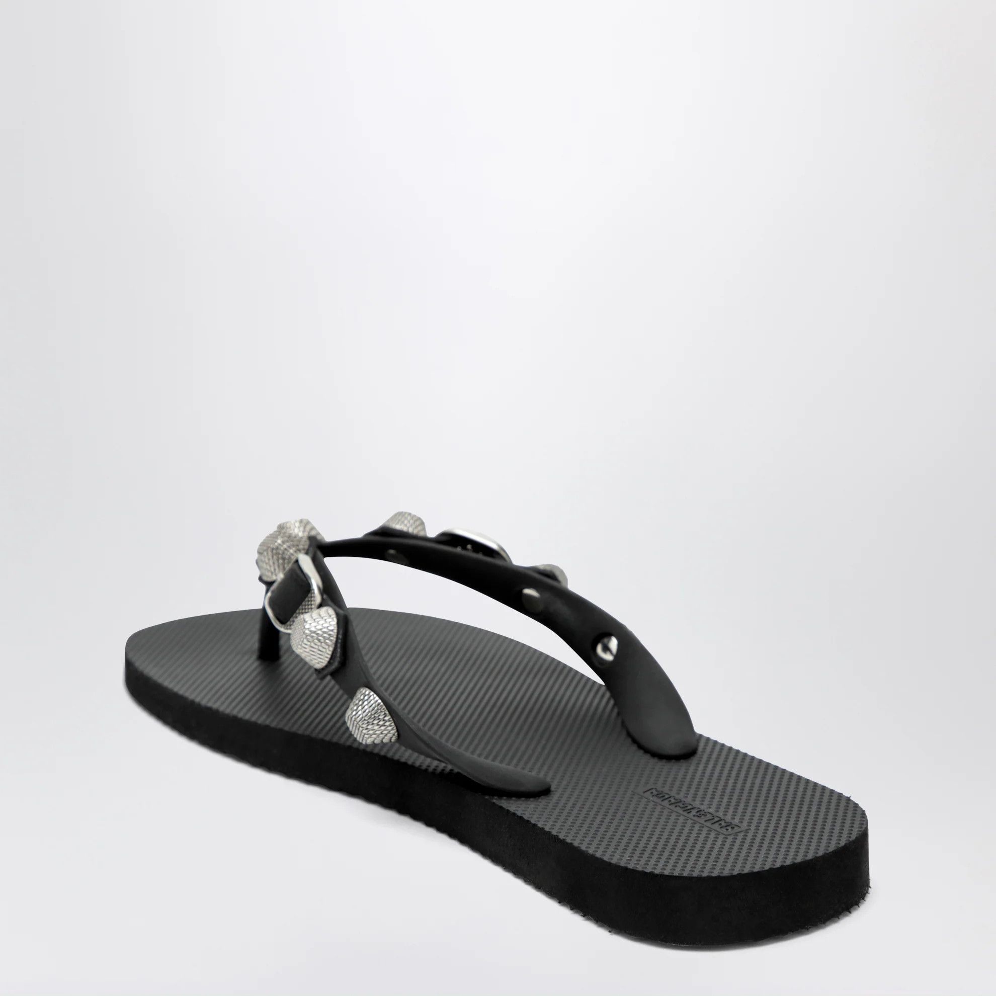 Balenciaga o1d2blof0426 Cagole Rubber Thong Slides in Black Size US 7 / IT 37 - 4 Thumbnail
