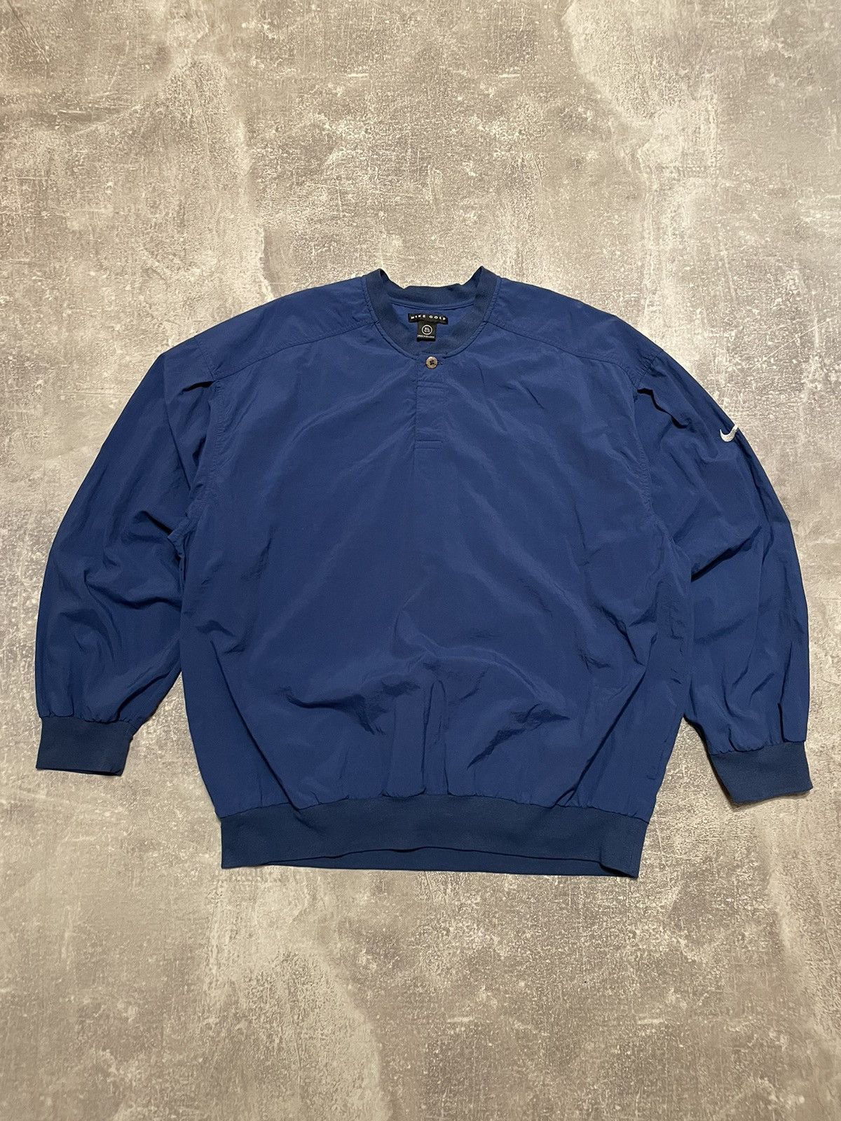 Nike × Vintage Vintage Nike Golf Nylon Sweatshirt Swoosh Logo Size US XL / EU 56 / 4 - 1 Thumbnail