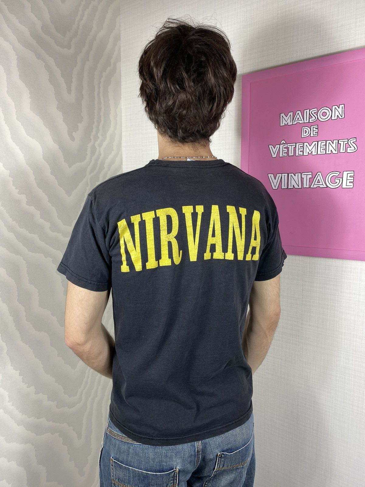 Fruit Of The Loom × Nirvana × Vintage Nirvana Smile Vintage 90S T Shirt Size US S / EU 44-46 / 1 - 3 Thumbnail