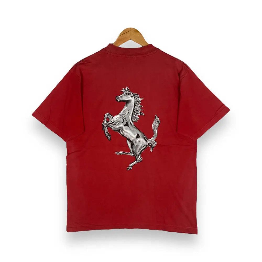 Ferrari Vintage 90's FERRARI Big Logo Graphic Faded Tee Shirt Size US S / EU 44-46 / 1 - 1 Thumbnail