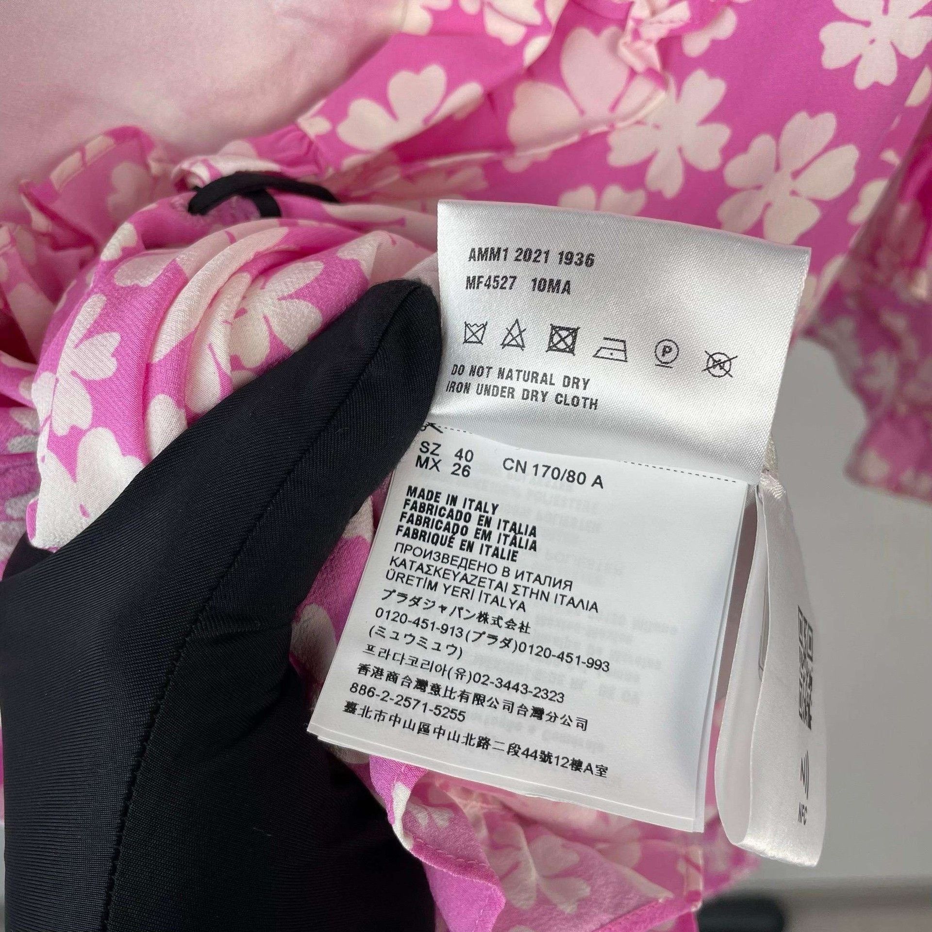 Miu Miu MiuMiu Pink Floral Silk Dress. Size S / US 4 / IT 40 - 8 Thumbnail
